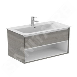 Ideal Standard Connect Air - Petite armoire sous lavabo, 1.000x440x517 mm, décor : chêne gris/blanc mat E0828PS