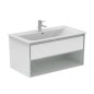 Ideal Standard Connect Air - Petite armoire sous lavabo, 1.000x440x517 mm, blanc brillant/gris clair mat E0828KN