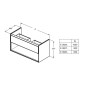 Ideal Standard Connect Air - Petite armoire sous lavabo, 1.000x440x517 mm, blanc brillant/gris clair mat E0828KN