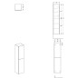 Geberit Acanto - Colonne haute 1730x380 mm, deux portes, noir 500.619.16.1
