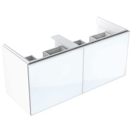 Geberit Acanto - Meuble sous double lavabo 1200 mm, blanc poli 500.613.01.2