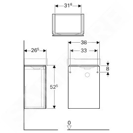 Geberit Xeno 2 - Meuble sous lave-mains 400 mm, greige 500.502.00.1