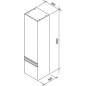 Ravak Clear - Armoire suspendue SB 400 R, 400x350x1550 mm, droite, blanc X000000763