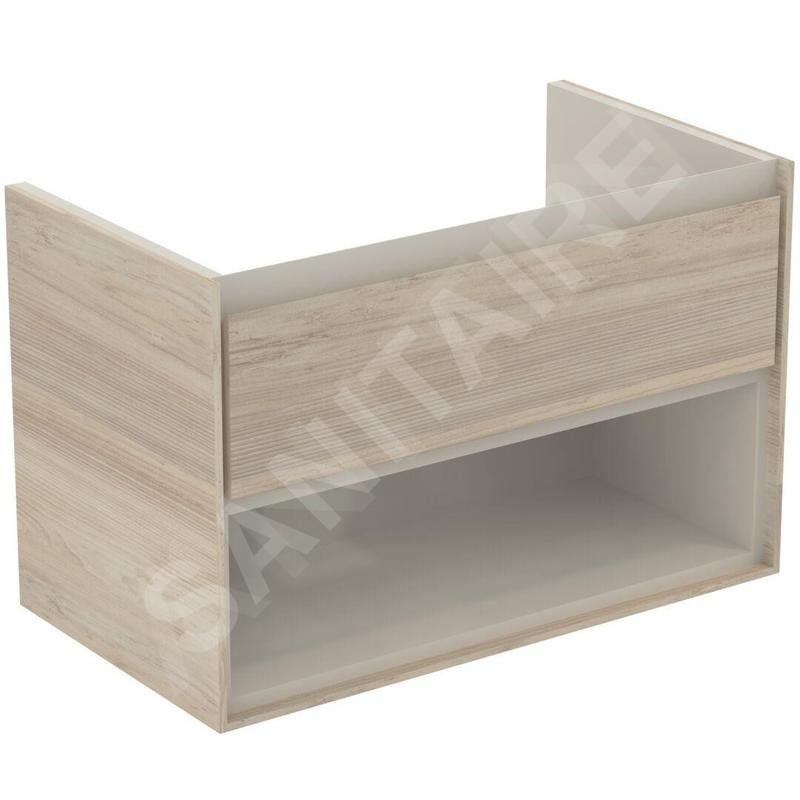 Ideal Standard Connect Air - Petite armoire sous lavabo, 800x440x517 mm, décor : bois clair/brun clair mat E0827UK