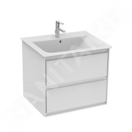 Ideal Standard Connect Air - Petite armoire sous lavabo, 600x440x517 mm, blanc brillant/gris clair mat E0818KN