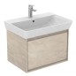 Ideal Standard Connect Air - Petite armoire sous lavabo Cube 600 mm, 580x409x400 mm, décor : bois clair/brun clair mat E0847UK