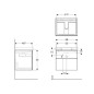 Geberit Xeno 2 - Meuble sous lavabo 600 mm, tiroir avec luminaire LED, gris 500.506.43.1