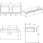 Geberit Xeno 2 - Meuble sous lavabo 1200 mm avec luminaire LED, 2 tiroirs, greige 500.517.00.1