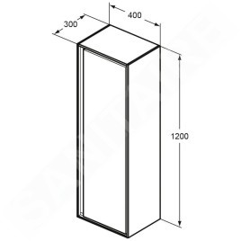 Ideal Standard Connect Air - Petite armoire haute 400x300x1.200 mm, brun mat/blanc mat E0834VY
