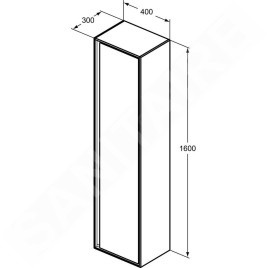Ideal Standard Connect Air - Petite armoire haute 400x300x1.600 mm, blanc brillant/blanc mat E0832B2