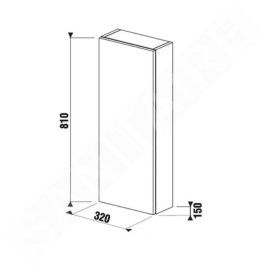 Jika Cubito - Armoire, 320x810x150 mm, porte à droite, chêne H43J4241205191