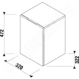 Jika Cubito - Meuble bas, 320x322x472 mm, charnières à droite, chêne H43J4201205191