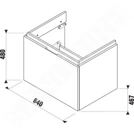 Jika Cubito - Meuble lavabo 640x480 mm, chêne H40J4243015191
