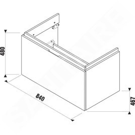 Jika Cubito - Meuble sous lavabo 840x480 mm, blanc H40J4263015001