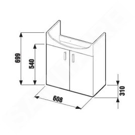 Jika Lyra - Meuble pour lavabo, 608x310x699 mm, blanc H4519624323001