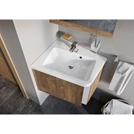 Ravak 10° - Meuble sous vasque d'angle SD 550 L, 550x485x450 mm, gauche, noyer foncé X000000741