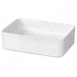 Cersanit Crea - Vasque à poser, 50x35 cm, sans trop-plein, blanc K114-001