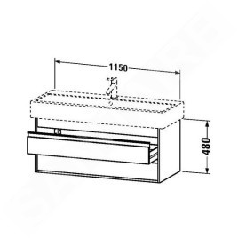 Duravit Ketho - Meuble-vasque, 480x1150x440 mm, 2 tiroirs, blanc brillant KT663902222