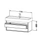 Duravit Ketho - Meuble-vasque, 480x1150x440 mm, 2 tiroirs, blanc brillant KT663902222