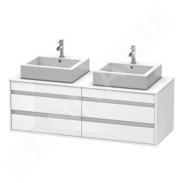 Duravit Ketho - Meuble sous lavabo 496x1400x550 mm, 4 tiroirs, blanc brillant KT6657B2222