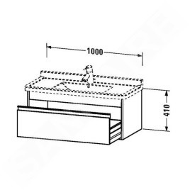 Duravit Ketho - Meuble sous lavabo 410x1000x455 mm, 1 tiroir, blanc brillant KT666502222