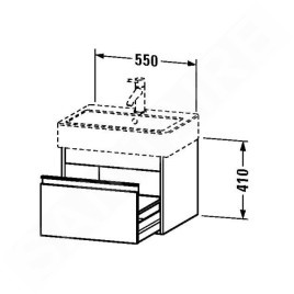 Duravit Ketho - Meuble-vasque, 410x550x440 mm, 1 tiroir, blanc brillant KT668602222