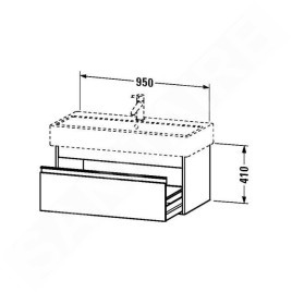 Duravit Ketho - Meuble-vasque, 410x950x440 mm, 1 tiroir, blanc brillant KT668802222