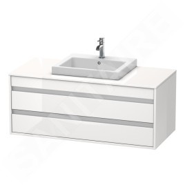 Duravit Ketho - Meuble sous lavabo 496x1200x550 mm, 2 tiroirs, blanc brillant KT675602222
