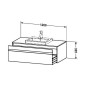 Duravit Ketho - Meuble sous lavabo 426x1200x550 mm, 1 tiroir, blanc brillant KT679602222