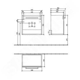 Villeroy & Boch Avento - Meuble-vasque, 530x514x352 mm, 1 porte, Crystal Black A88800B3