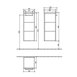 Villeroy & Boch Avento - Meuble latéral, 350x890x373 mm, 1 porte , Arizona Oak A89501VH