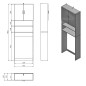Aqualine Simplex Eco - Armoire pour lave-linge Simplex Eco 632x247x1903 mm, blanc SIME715
