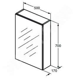 Ideal Standard Mirror&Light - Armoire de toilette 500x700 mm, aluminium T3588AL