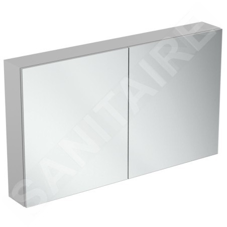 Ideal Standard Mirror&Light - Armoire de toilette avec éclairage LED et prise, 1200x700 mm, aluminium T3499AL