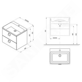 Ravak Comfort - Armoire sous le lavabo, 800x500x460 mm, blanc X000001378