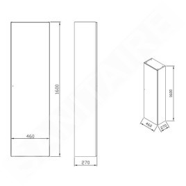 Ravak Formy 460 - Armoire suspendue, 460x270x1600 mm, noyer X000001262
