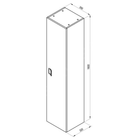 Ravak Comfort - Armoire haute, 400x1600x165 mm, blanc X000001382
