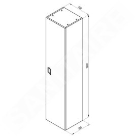 Ravak Comfort - Armoire haute, 350x1600x320 mm, blanc X000001383