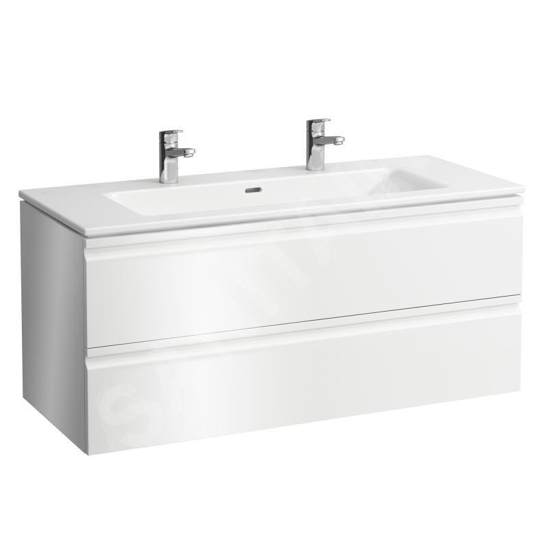 Laufen Pro S - Meuble avec double-lavabo, 1200x545x500 mm, 2 tiroirs, blanc brillant H8619674751071