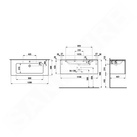 Laufen Pro S - Meuble avec lavabo, 1200x530x500 mm, 1 tiroirs, wengé H8609674231041