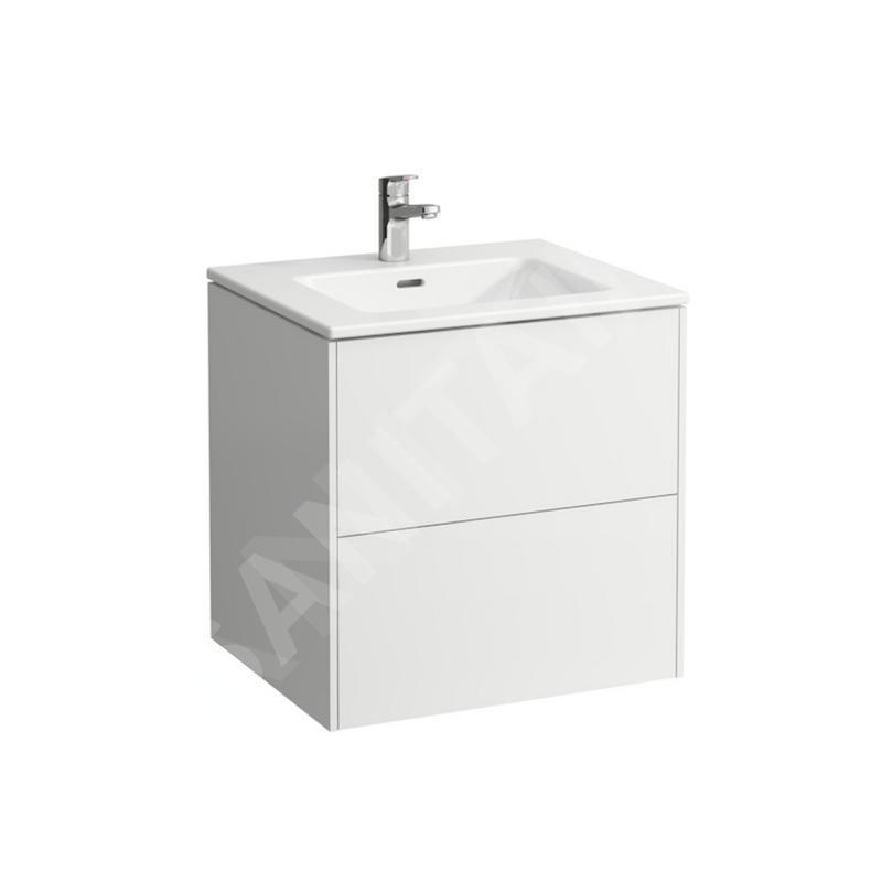 Laufen Pro S - Meuble avec lavabo, 600x610x500 mm, 2 tiroirs, blanc brillant H8649602611041