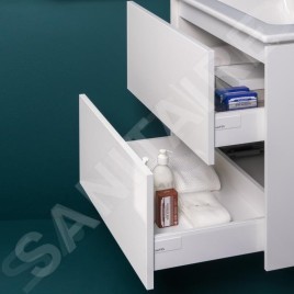 Laufen Pro S - Meuble avec lavabo, 600x610x500 mm, 2 tiroirs, blanc brillant H8649602611041