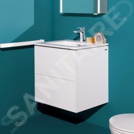 Laufen Pro S - Meuble avec lavabo, 600x610x500 mm, 2 tiroirs, blanc brillant H8649602611041