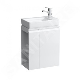 Laufen Pro S - Meuble pour lave-mains avec porte et étagère latérale à gauche, 470x275x605 mm, blanc mat H4830020954631