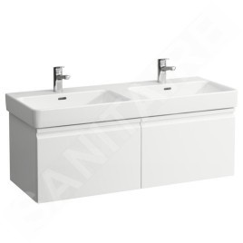 Laufen Pro S - Meuble pour lavabo 1260x450x390 mm, 2 tiroirs, blanc brillant H4835720964751
