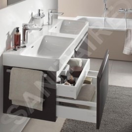 Laufen Pro S - Meuble pour lavabo 1260x450x390 mm, 2 tiroirs, wengé H4835720964231