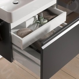 Laufen Pro S - Meuble pour lavabo, 665x450x390 mm, 1 tiroir, wengé H4834520964231