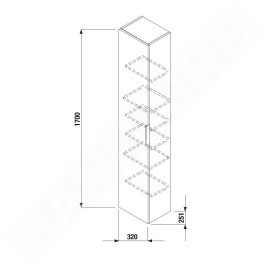 Jika Deep - Armoire haute, 251x320x1700 mm, frêne H43J6121305141