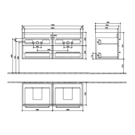 Villeroy & Boch Avento - Meuble-lavabo 1180x514x452 mm, 4 tiroirs, Oak Kansas A89300RH