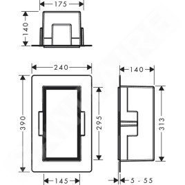 Hansgrohe XtraStoris Rock - Niche murale, avec porte, 300x150x140 mm, noir mat 56088670